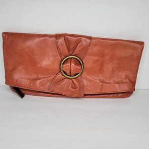 Hobo Orange Rust Leather Clutch